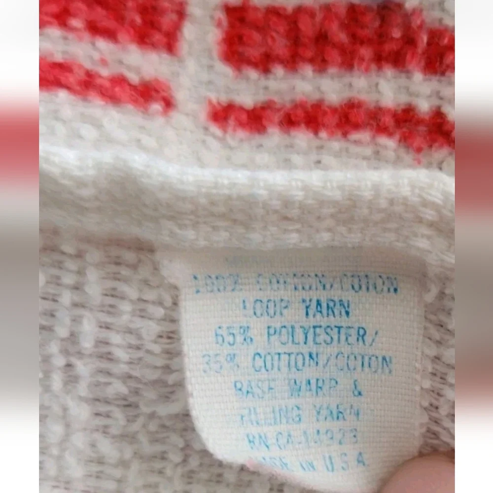Vintage R.A. Briggs Christmas Bath Hand Towels Set 3 Santa Face Striped Fringe